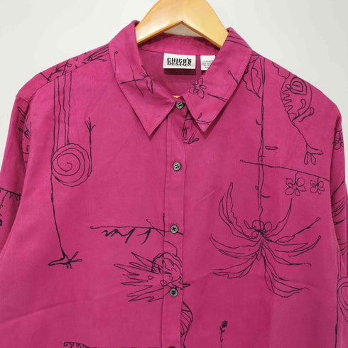 チコズデザイン CHICOS DESIGN L/S 総柄シャツ レディース JPN:2